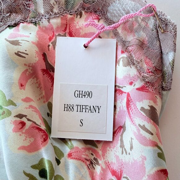 NWT Gold Hawk 100% Silk Floral Lace Trimmed Camisole in Tiffany Size Small - Picture 5 of 9